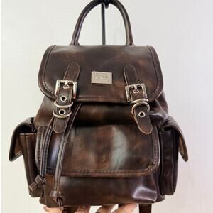 NWOT Madden NYC Leather Backpack Shoulder Bag in Dark Brown